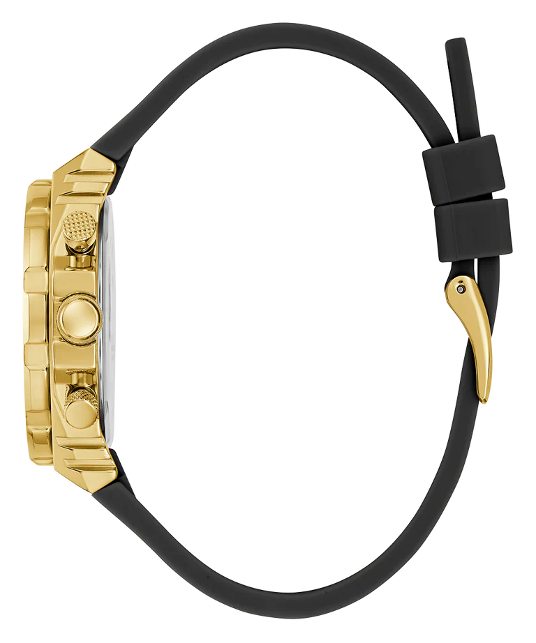 Guess Fusion Chronograph Black Dial Black Leather Strap Watch For Women - GW0553L4