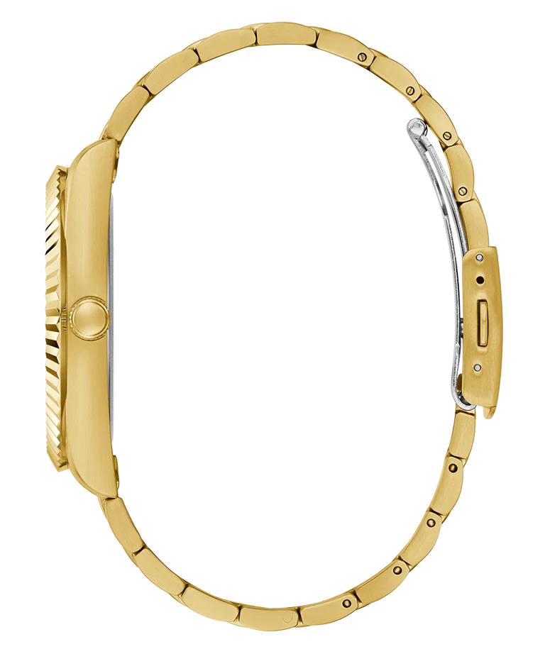 Guess Connoisseur Analog Gold Dial Gold Steel Strap Watch For Men - GW0542G2