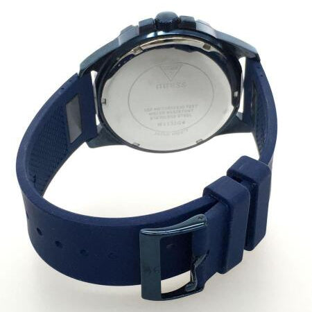 Guess Frontier Crystals Blue Dial Blue Silicon Strap Watch For Men - W1132G4