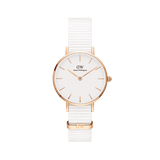 Daniel Wellington Classic Petite Dover White Dial White Nylon Strap Watch For Women - DW00100313