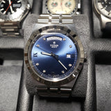 Tudor Royal Automatic Diamonds Blue Dial Silver Steel Strap Watch for Men - M28600-0006