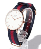 Daniel Wellington Classic Oxford White Dial Two Tone NATO Strap Watch For Women - DW00100029