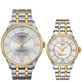 Tissot Chemin Des Tourelles Powermatic 80 Lady Mother of Pearl White Dial Two Tone Steel Strap Watch For Women - T099.207.22.118.00