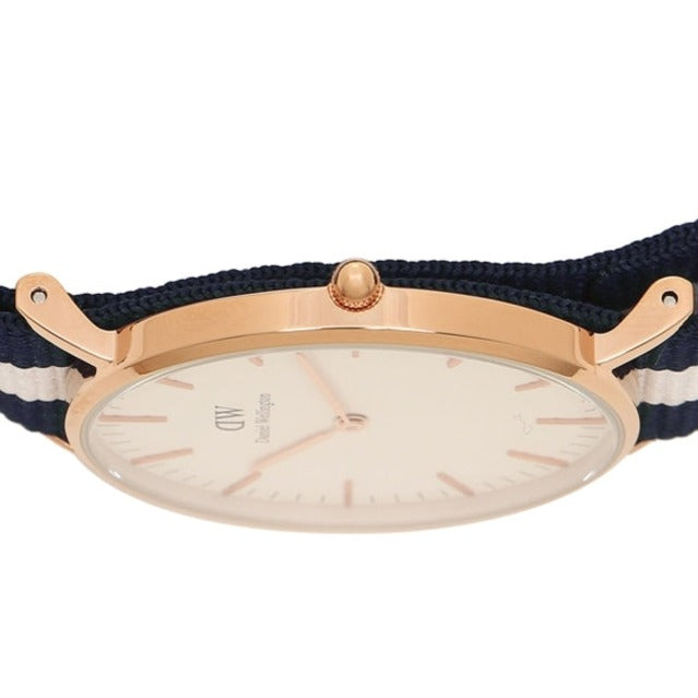 Daniel Wellington Classic Glasgow White Dial Two Tone NATO Strap Watch For Women - DW00100031