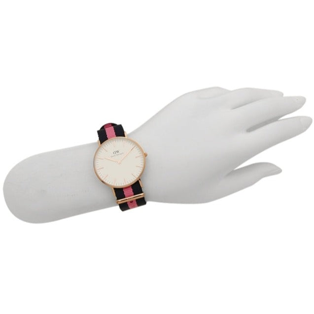 Daniel Wellington Classic Winchester White Dial Three Tone Nylon Strap Watch For Women - DW00100033