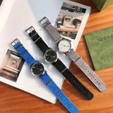 Gucci G Timeless Quartz White Dial Grey NATO Strap Watch For Women - YA1264184