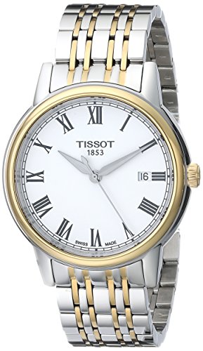 Tissot T Classic Carson Quartz White Dial Two Tone Steel Strap Watch for Men - T085.410.22.013.00