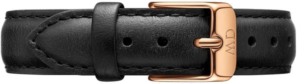 Daniel Wellington Petite Sheffield White Dial Black Leather Strap Watch For Women - DW00100174