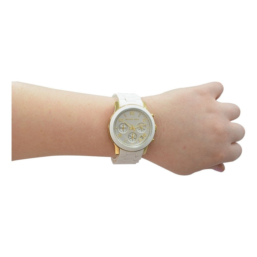 Michael Kors Runway White Dial White Steel Strap Watch for Women - MK5145