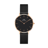 Daniel Wellington Classic Petite Cornwall Black Dial Black NATO Strap Watch For Women - DW00100215