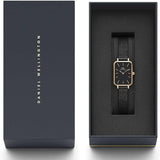 Daniel Wellington Quadro Ashfield Black Dial Black Mesh Strap Watch For Women - DW00100433