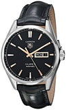 Tag Heuer Carrera Calibre 5 Automatic Black Dial Black Leather Strap Watch for Men - WAR201C.FC6266