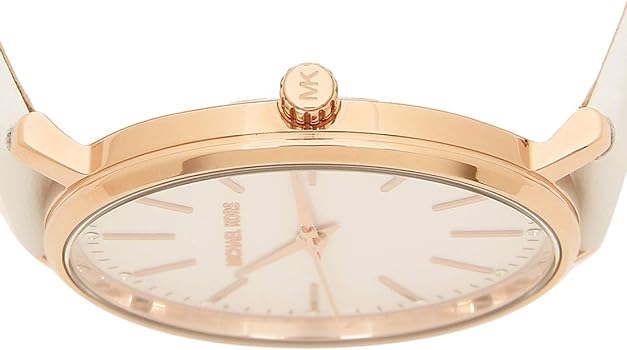 Michael Kors Pyper Quartz White Dial White Leather Strap Watch For Women - MK2800