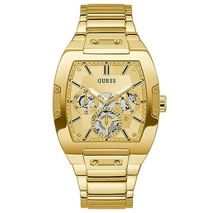 Guess Phoenix Multi Function Gold Dial Gold Steel Strap Watch for Men - GW0456G2