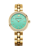 Swarovski Daytime Crystals Turquoise Dial Gold Steel Strap Watch for Women - 5182212