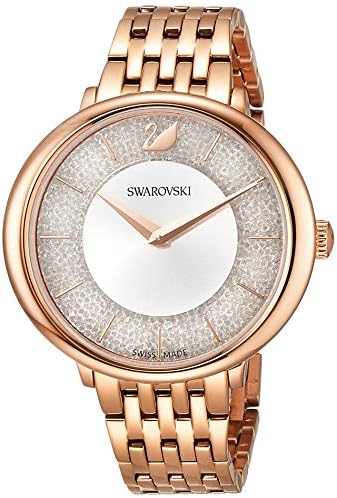 Swarovski Crystalline Chic Analog Silver Dial Rose Gold Steel Strap Watch for Women - 5544590