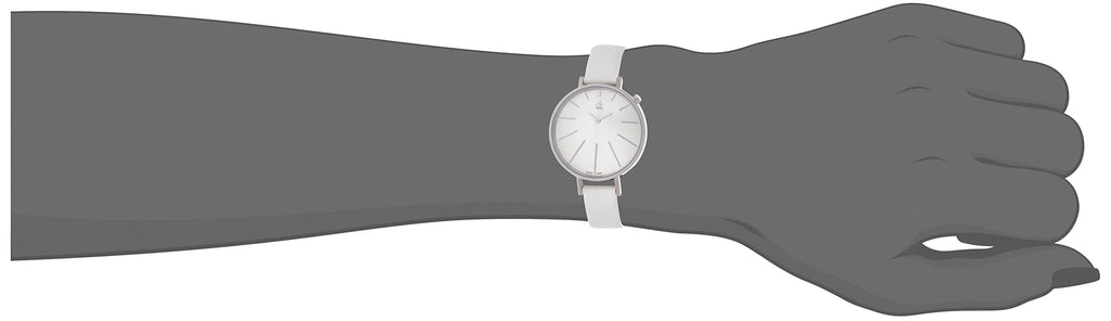 Calvin Klein Equal White Dial White Leather Strap Watch for Women - K3E231L6