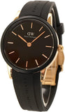 Daniel Wellington Iconic Motion Black Dial Rubber Strap Watch For Women - DW00100426