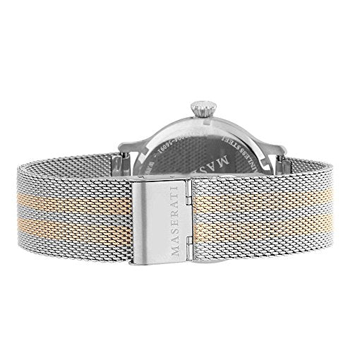 Maserati Epoca Silver Dial Two Tone Mesh Bracelet Watch For Men - R8853118005