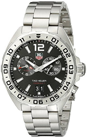 Tag Heuer Formula 1 Black Dial Silver Steel Strap Watch for Men - WAZ111A.BA0875