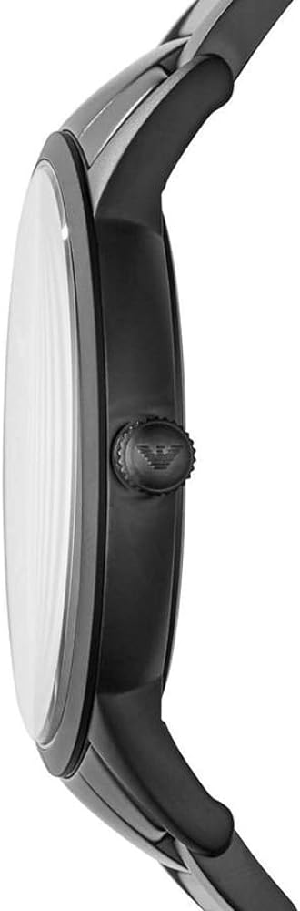 Emporio Armani Renato Quartz Black Dial Black Steel Strap Watch For Men - AR11079