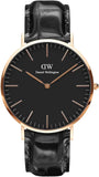 Daniel Wellington Classic Reading Black Dial Black Leather Strap Watch For Men - DW00100129