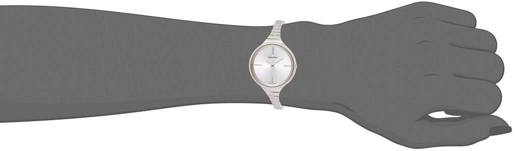 Calvin Klein Lively Silver Dial Silver Steel Strap Watch for Women - K4U23126