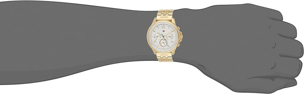 Tommy Hilfiger Harper Chronograph White Dial Gold Steel Strap Watch For Women - 1782223