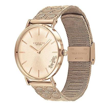 Coach Perry Rose Gold Dial Rose Gold Mesh Bracelet Watch for Women - 14503343