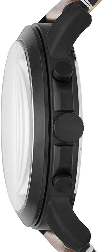 Fossil Grant Chronograph Black Dial Brown Leather Strap Watch for Men - FS5241