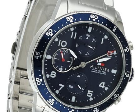 Tommy Hilfiger Jimmy Chronograph Quartz Blue Dial Silver Steel Strap Watch For Men - 1791949
