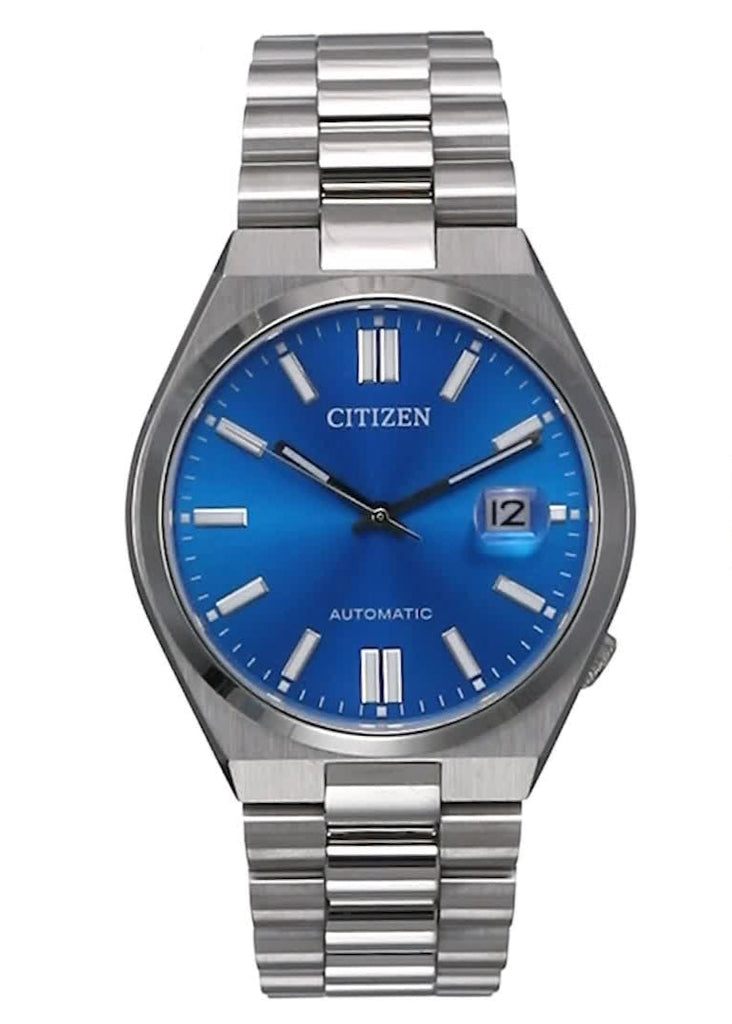 Citizen x Pantone Automatic Blue Dial Silver Steel Strap Watch For Men - NJ0158-89L