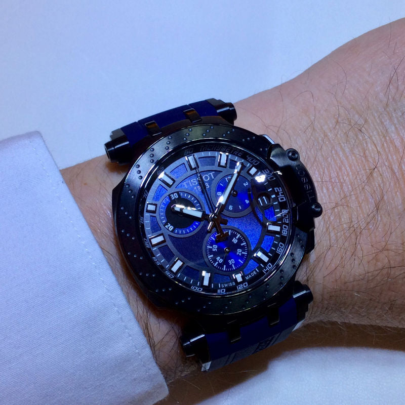 Tissot T Race Chronograph Blue Dial Blue Silicone Strap Watch For Men - T115.417.37.041.00