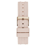 Guess Heiress Diamonds Rose Gold Dial Pink Rubber Strap Watch for Women - GW0407L3