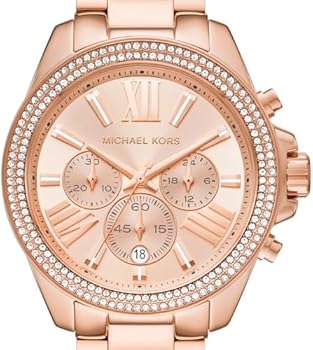 Michael Kors Wren Chronograph Rose Gold Dial Rose Gold Steel Strap Watch for Women - MK7430