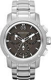 Burberry Utilitarian Chronograph Black Dial Silver Steel Strap Watch For Men - BU9800
