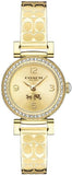 Coach Dress Crystals Gold Dial Gold Steel Strap Watch For Women - 14502202