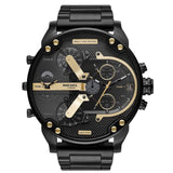 Diesel Mr. Daddy 2.0 Chronograph Black Dial Black Steel Strap Watch For Men - DZ7435
