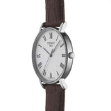 Tissot T Classic Everytime White Dial Brown Leather Strap Watch For Men - T109.410.16.033.00