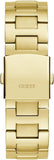 Guess Equity Analog Green Dial Gold Steel Strap Watch For Men - GW0703G2