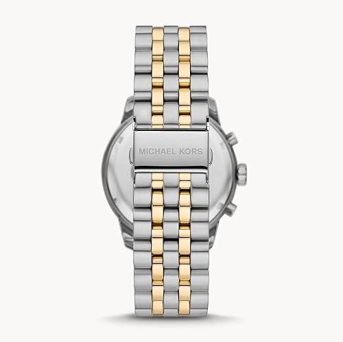 Michael Kors Cunningham Chronograph Black Dial Two Tone Steel Strap Watch For Men - MK8964