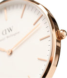 Daniel Wellington Classic Dover White Dial White Nylon Strap Watch For Women - DW00100309