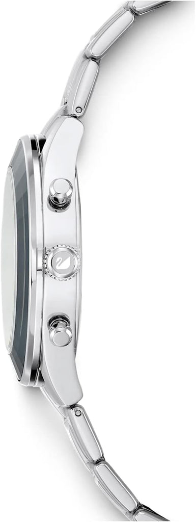 Swarovski Octea Lux Sport Chronograph Black Dial Silver Steel Strap Watch for Women - 5610520