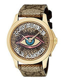 Gucci G Timeless Eye Beige Dial Beige Leather Strap Watch For Men - YA1264022