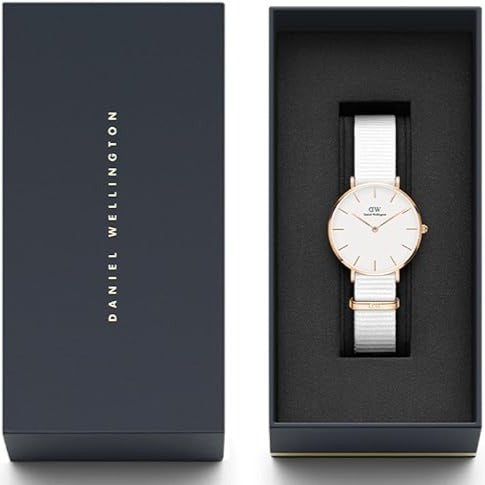 Daniel Wellington Classic Petite Dover White Dial White Nylon Strap Watch For Women - DW00100313