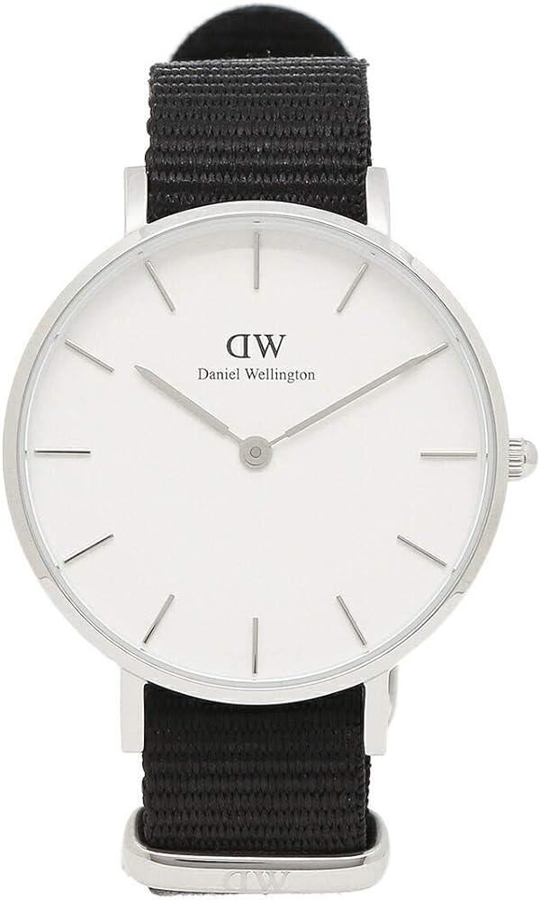 Daniel Wellington Classic Petite Cornwall White Dial Black NATO Strap Watch For Women - DW00100254