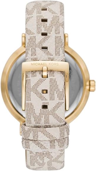 Michael Kors Pyper Analog Silver Dial White Leather Strap Watch for Women - MK2946