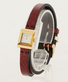 Gucci G Frame White Dial Red Leather Strap Watch For Women - YA128524