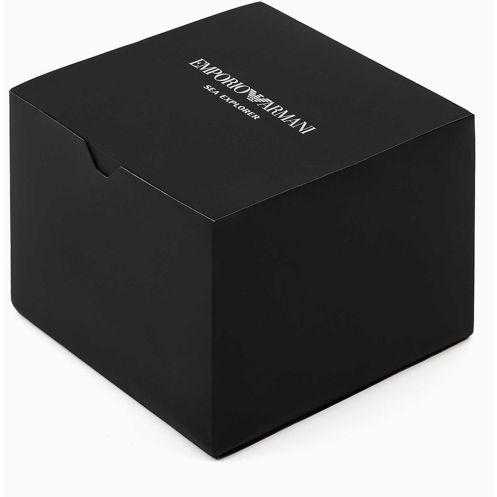 Emporio Armani Sea Explorer Automatic Black Dial Black Silicone Strap Watch For Men - AR60078