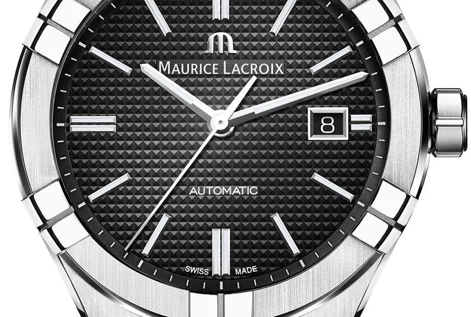 Maurice Lacroix Aikon Automatic Black Dial Silver Steel Strap Watch For Men - AI6008-SS002-330-1